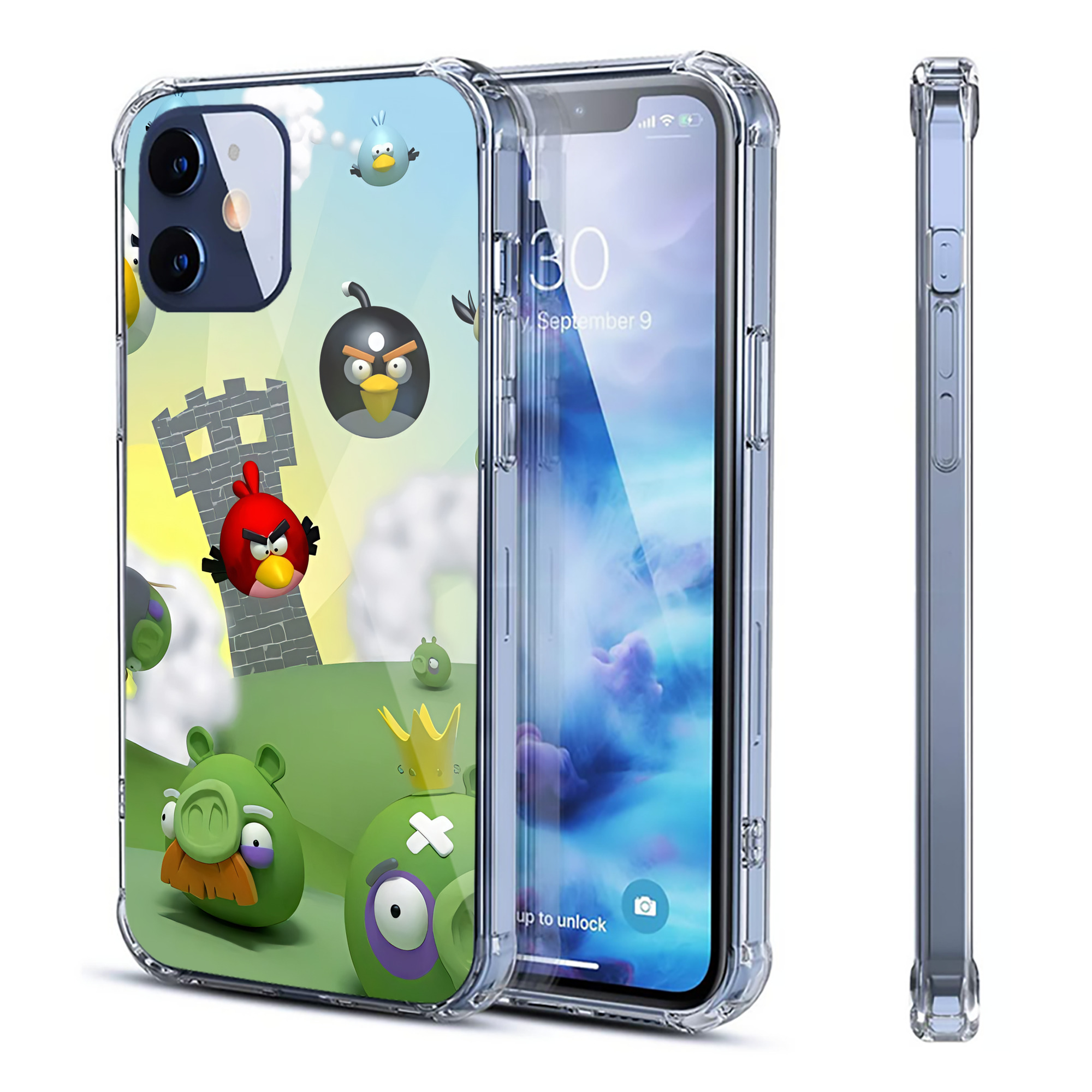 （画像用） Angry Birds アングリーバード 【iPhone 12シリーズ対応】透明スマホケース（クリアソフトケース）